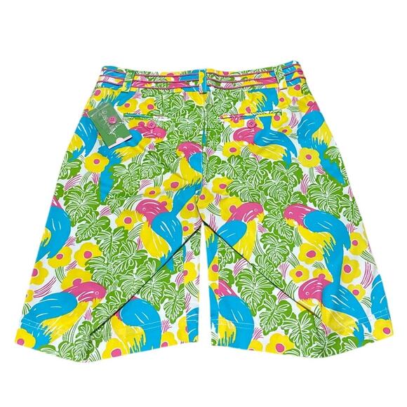 Lilly Pulitzer Happy Bermuda Tipped Waist Shorts Multi Louie Size 2 New NWT - Picture 2 of 5